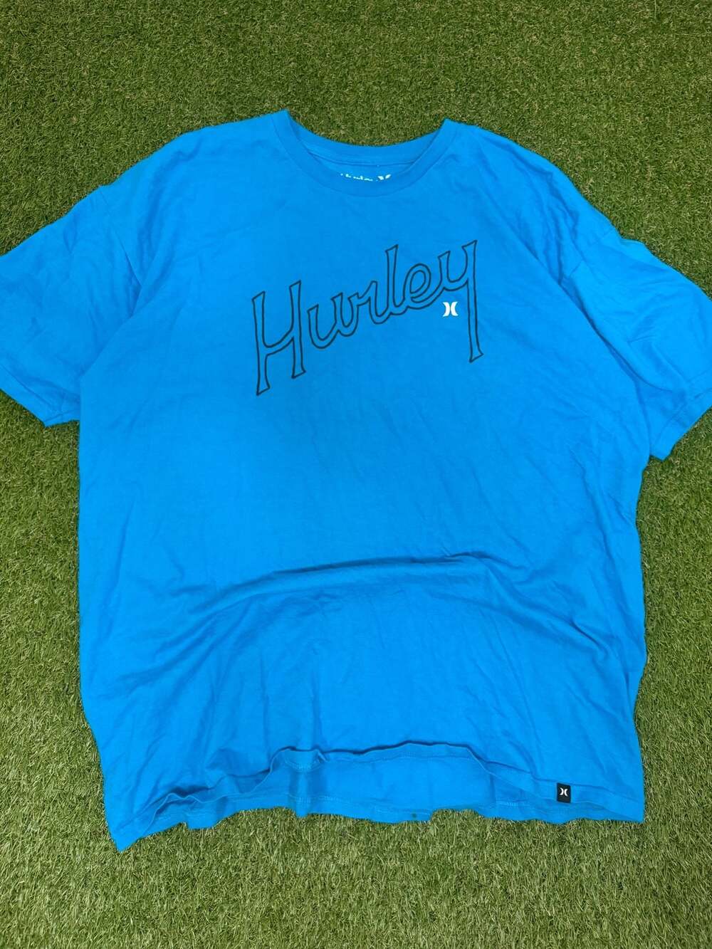 Hurley Men's Graphic Tee Blue Outline Logo Short Sleeve T-Shirt Size XL